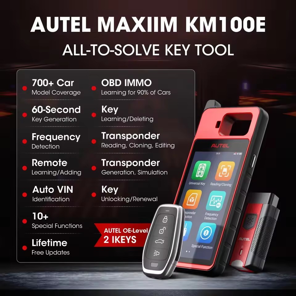 Autel KM100E Key Programming Tool Automotive Diagnostic Scanner Free Update Key Programmer PK IM508 KM100X KM100