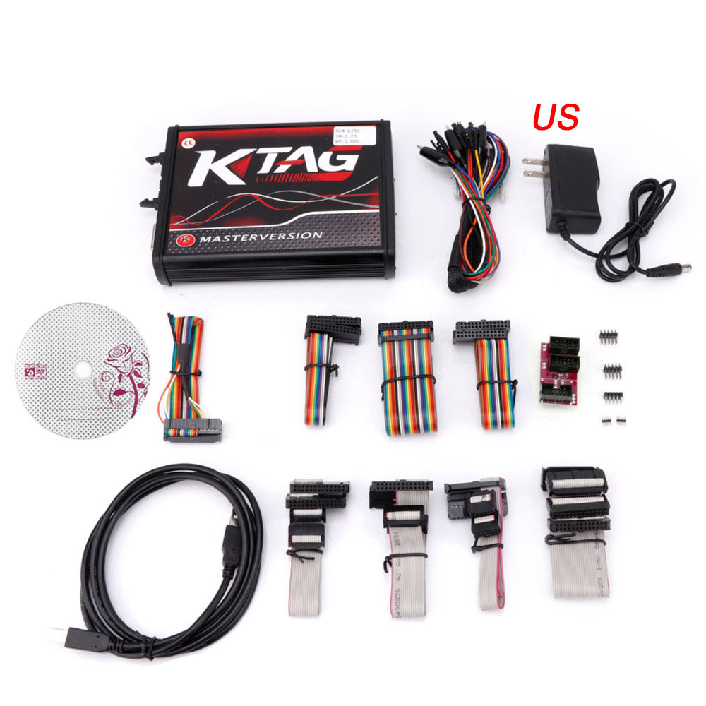 EU Version ECU Programming Tuning Tool For Kess V2 V5.017 OBD2 V7.020 For KTAG Firmware Car Trucks Master BDM Software Red PCB