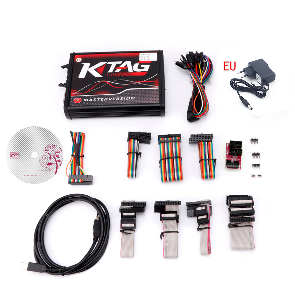 EU Version ECU Programming Tuning Tool For Kess V2 V5.017 OBD2 V7.020 For KTAG Firmware Car Trucks Master BDM Software Red PCB