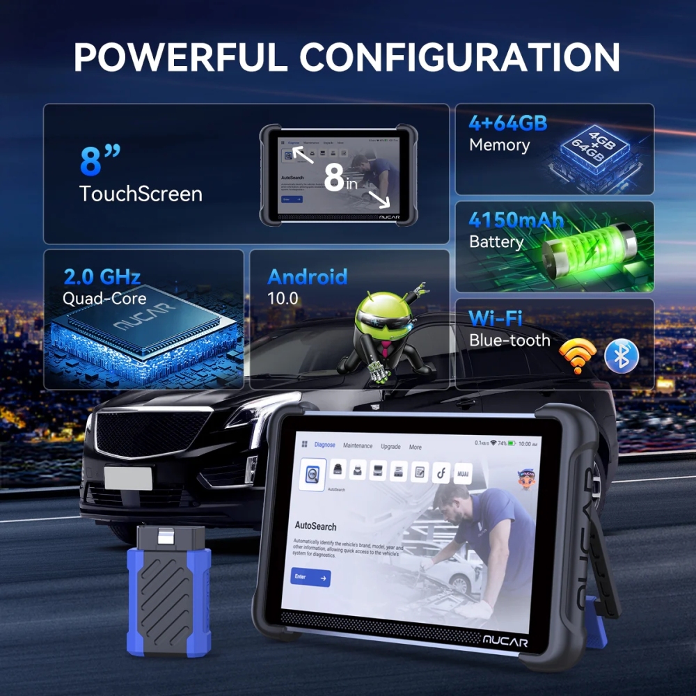 MUCAR 892BT obd2 Diagnostic Tools Lifetime Free Update Auto OBD2 Scanner All System CAN FD/DOIP Bidirecional 34 Reset ECU Coding