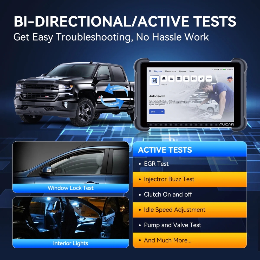 MUCAR 892BT obd2 Diagnostic Tools Lifetime Free Update Auto OBD2 Scanner All System CAN FD/DOIP Bidirecional 34 Reset ECU Coding