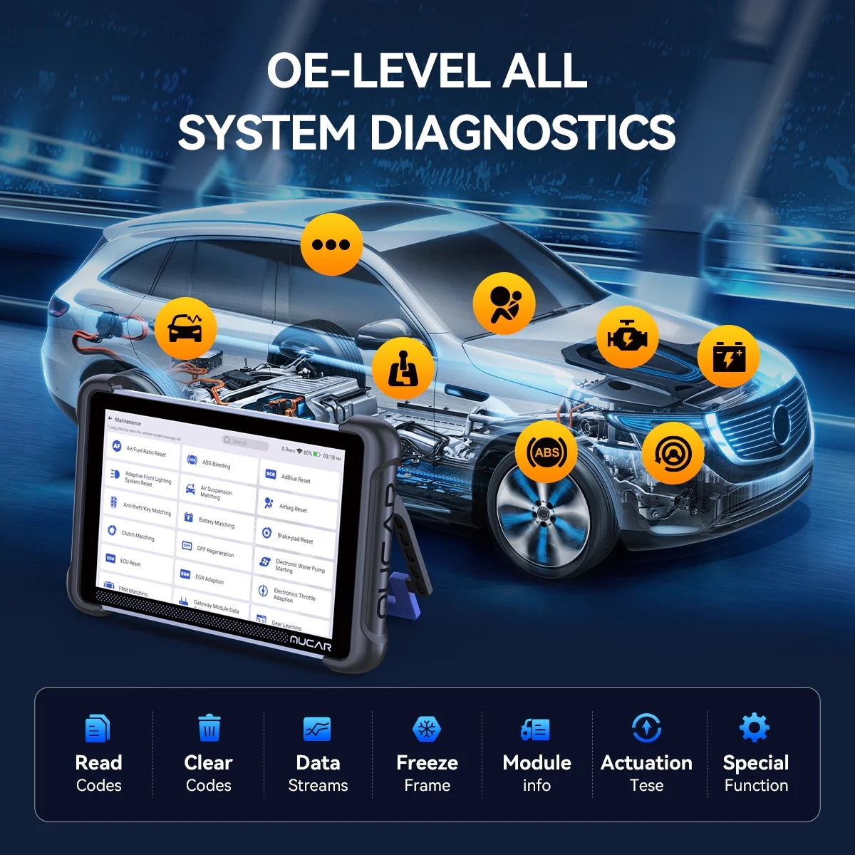 MUCAR 892BT obd2 Diagnostic Tools Lifetime Free Update Auto OBD2 Scanner All System CAN FD/DOIP Bidirecional 34 Reset ECU Coding