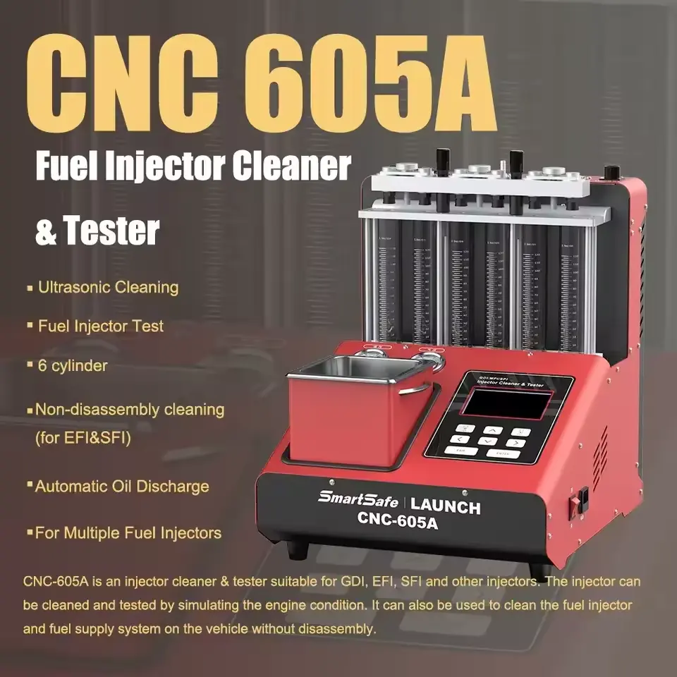 Launch Smartsafe iSmartINC 605 CNC605A CNC-605A Ultra Sound Injector Cleaner And Tester For GDI EFI SFI Injector Nozzles