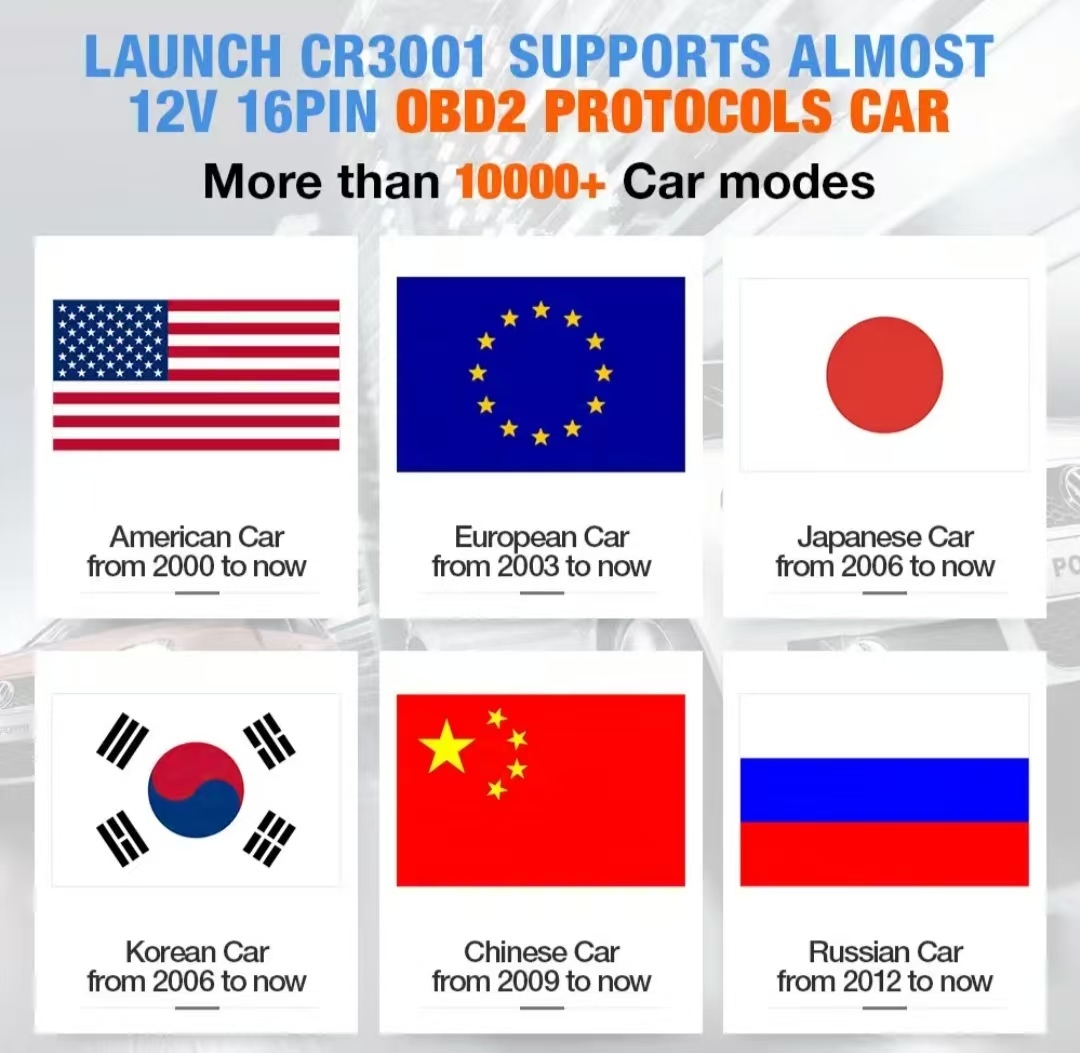 LAUNCH X431 CR3001 Car Full OBD2 Diagnostic Tools Automotive Professional Code Reader Scanner Check Engine Free Update pk ELM327
