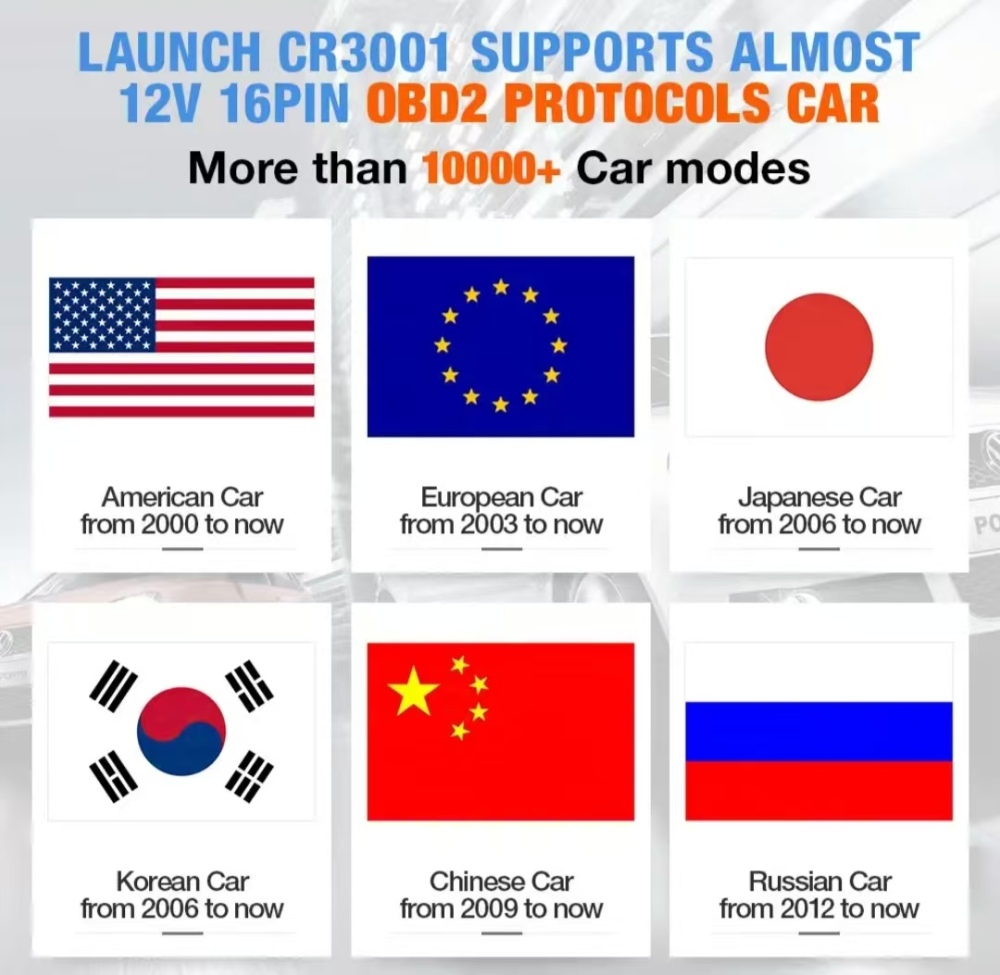 LAUNCH X431 CR3001 Car Full OBD2 Diagnostic Tools Automotive Professional Code Reader Scanner Check Engine Free Update pk ELM327