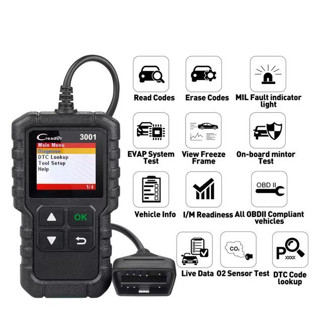 LAUNCH X431 CR3001 Car Full OBD2 Diagnostic Tools Automotive Professional Code Reader Scanner Check Engine Free Update pk ELM327
