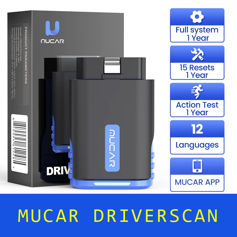 MUCAR DriverScan OBD2 Scanner Bluetooth, Bi-directional scan Tool OE Level All System Diagnostic 15 Service Function