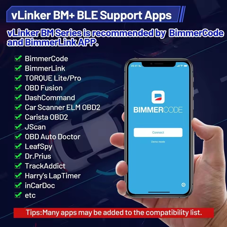 Vgate vLinker BM ELM327 For BMW Scanner Wifi Bluetooth 4.0 OBD2 OBD 2 Car Diagnostic Auto Scan Tool Bimmercode ELM 327 V1.5 V1 5