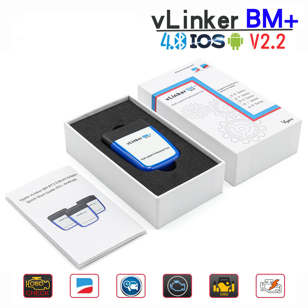 Vgate vLinker BM ELM327 For BMW Scanner Wifi Bluetooth 4.0 OBD2 OBD 2 Car Diagnostic Auto Scan Tool Bimmercode ELM 327 V1.5 V1 5