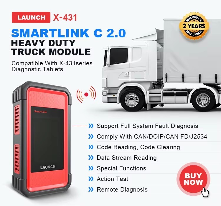 LAUNCH X431 SmartLink C HD Heavy Duty 24V Truck Module Truck/Machinery/Commercial Vehicles Diagnostic Tools work for X431 PRO3S+
