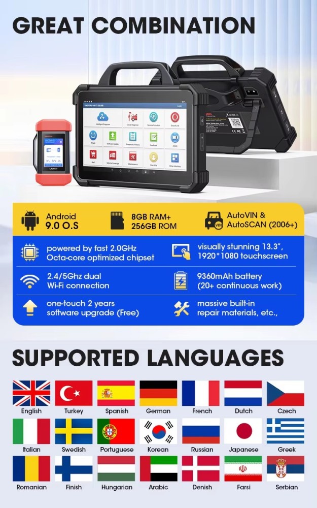 LAUNCH X431 PAD 7 VII PAD7 PADVII Car Diagnostic Tools J2534 Smartlink Automotive Scanner Auto Diagnost Online Programming OBD