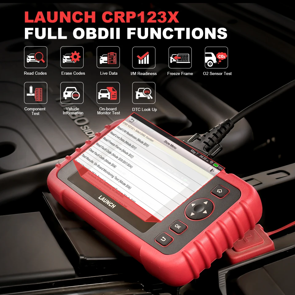 LAUNCH X431 CRP123X Car OBD2 Diagnostic Tools Obd2 Scanner Engine ABS Airbag SRS AT Code Reader Free Update Automotive Tools