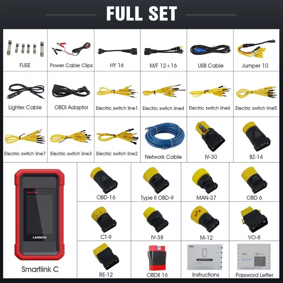 LAUNCH X431 SmartLink C HD Heavy Duty 24V Truck Module Truck/Machinery/Commercial Vehicles Diagnostic Tools work for X431 PRO3S+