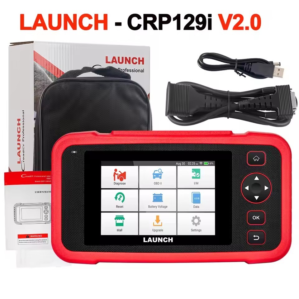 2025 New-LAUNCH X431 CRP129i V2.0 OBD2 Scanner Car Diagnostic Tools ABS SRS Engine AT 4 System Scanner + 12 Reset Free Update