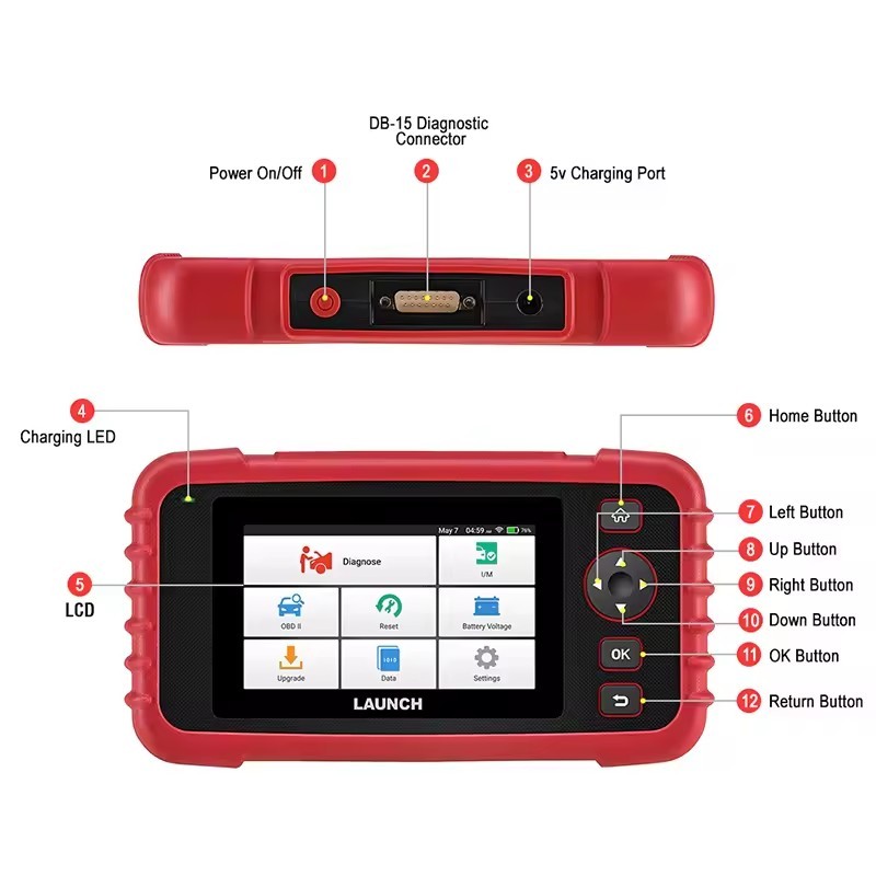 LAUNCH CRP129X V2.0 OBD2 Scanner DIY Code Reader Car Scan Tool Autoscanner Automotive Diagnostic Tools Diagnosis