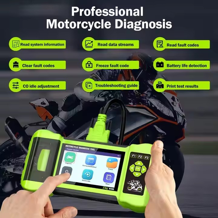 2025 JDiag M300 Motorcycle Diagnostic Tool OBD2 Scanner Motorcycle Diagnose Tools ABS Engine For BMW Ducati Harley Honda Yamaha