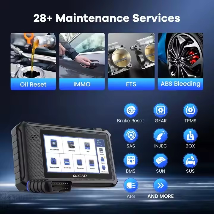 MUCAR VO6 Professional Car Diagnostics Tools Full System 28 Reset ECU Coding Bidirectional Test Erase Error Code OBD2 Scanner