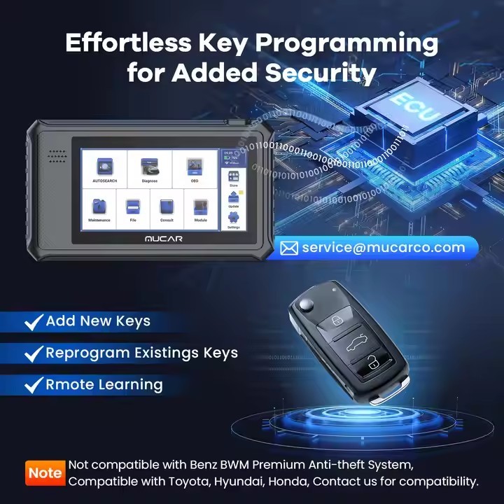 MUCAR VO6 Professional Car Diagnostics Tools Full System 28 Reset ECU Coding Bidirectional Test Erase Error Code OBD2 Scanner