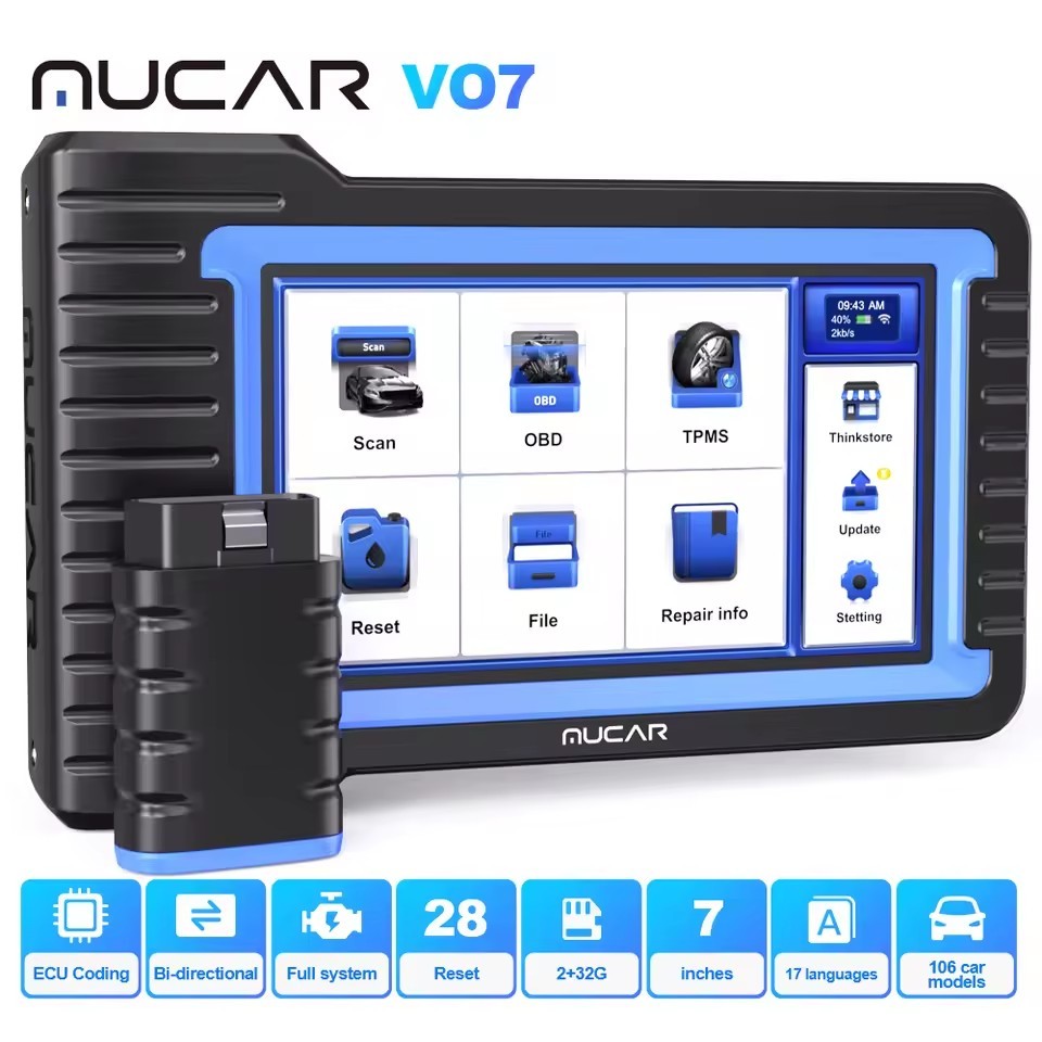 MUCAR VO7S CANFD Professional Scan Tool Bi-Directional Control ECU Coding Auto Car Diagnostic Tool Full System OBD2 Scanner