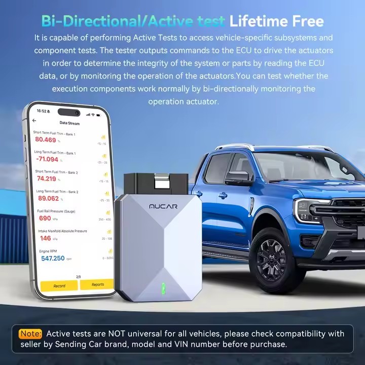 MUCAR BT200 MAX OBD2 Scanner Full System CANFD Diagnostic Tools 15 Resets Lifetime Free Update BI-Directional Control Car Tools