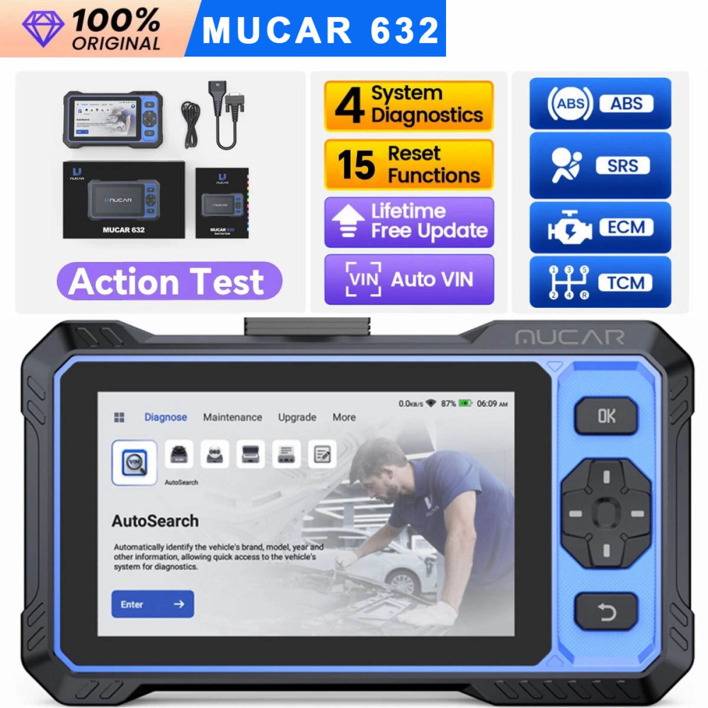 THINKCAR MUCAR 632 Bidirectional Automotive Tools Life Free Obd2 Scanner CANFD 15 Reset 4 System Diagnostic Auto OBD Scanners
