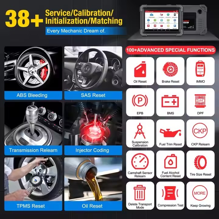 LAUNCH X431 PRO TT 8 inch Car Diagnostic Tool DBSCar VII Connector 37+ Reset Bi-directional ECU Online Coding CANFD Key IMMO