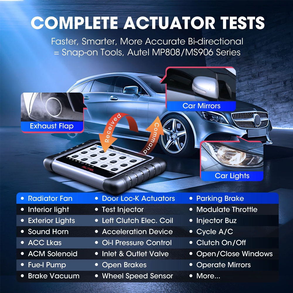 Autel MAXICOM MK808S Pro OBD2 Scanner Bi-directional Diagnostic Tools All System Code Reader PK MK808BT MX808S