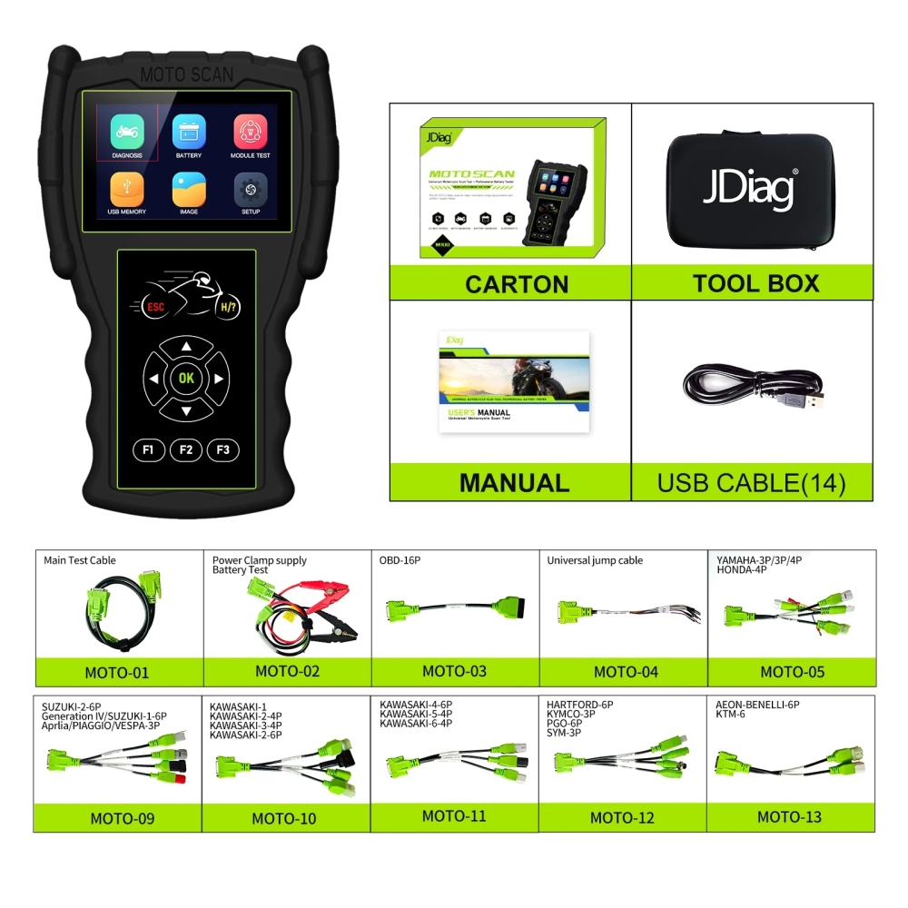 JDiag M100 Pro Motorcycle Diagnostic Scanner OBD2 Fault Diagnostic Tool Motorbike Code Reader For BMW Kawasaki Yamaha Suzuki KTM