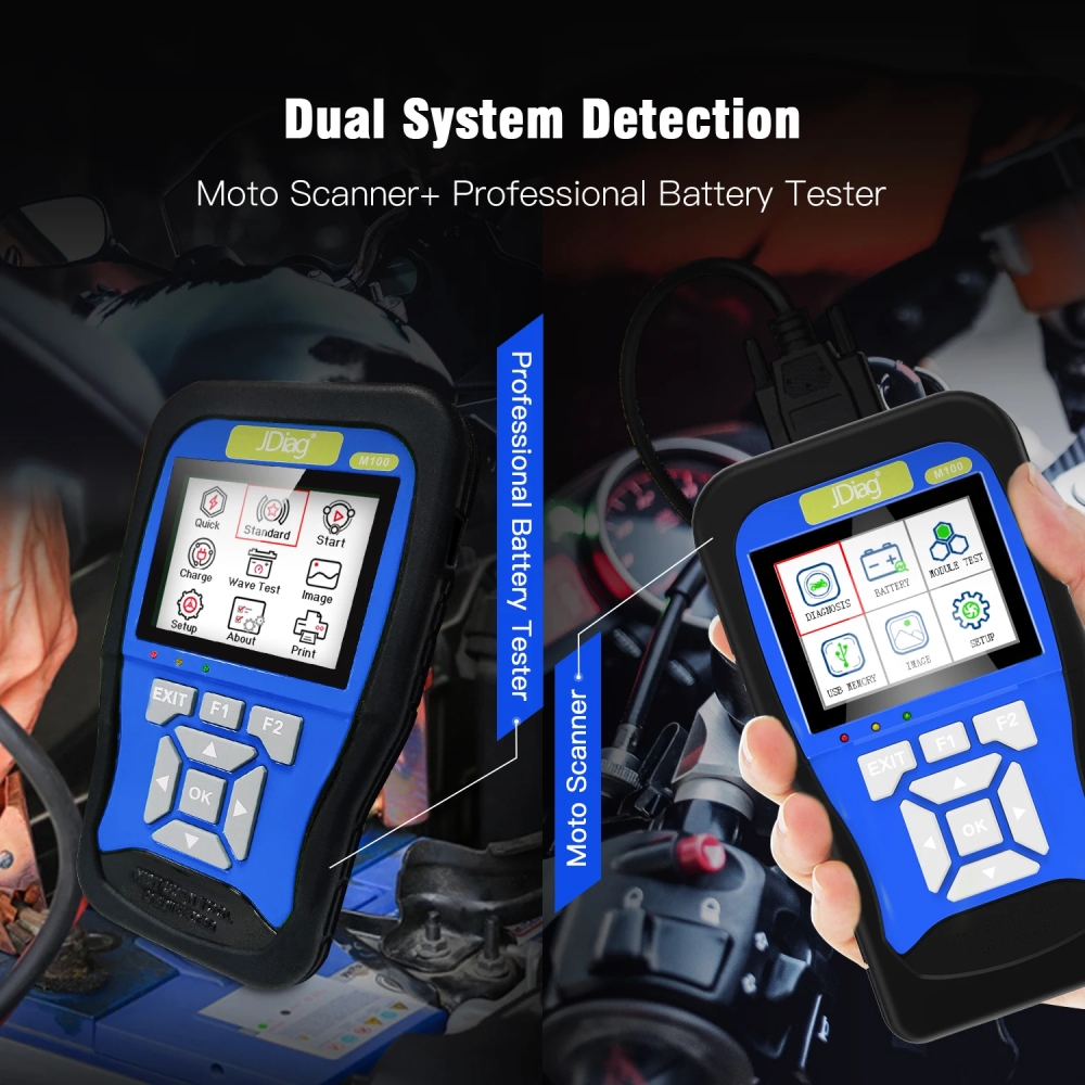 JDiag M100 Motorcycle Diagnostic Scanner Moto Fault Diagnostic Tool Motorbike Code Reader For KTM Yamaha Kawasaki Suzuki Honda