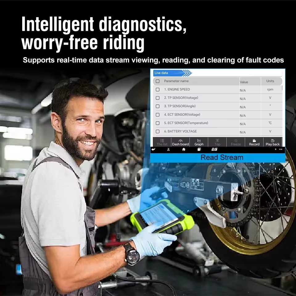JDiag M400 Motorcycle Diagnostic Scan Tool ABS Test&Data Printing Battery Test for electronic fuel injection(EFI) motor Scanner