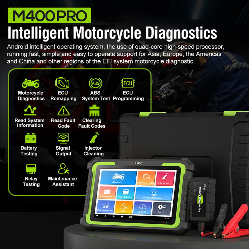 JDiag M400 PRO Motorcycle Diagnostic tool OBD2 Scanner for BMW \  Harley \ Ducati Heavy Machines