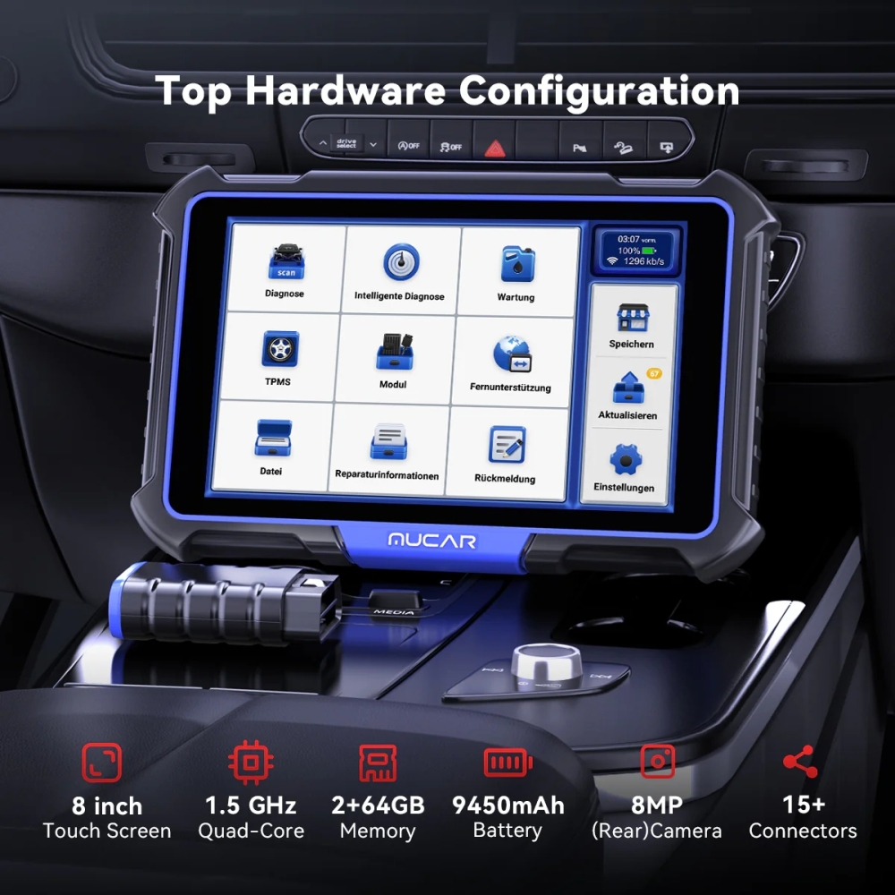 MUCAR VO8 Profession Auto OBD2 Scanner Full System 34 Reset ECU Coding Action Test Car Diagnostic Tools