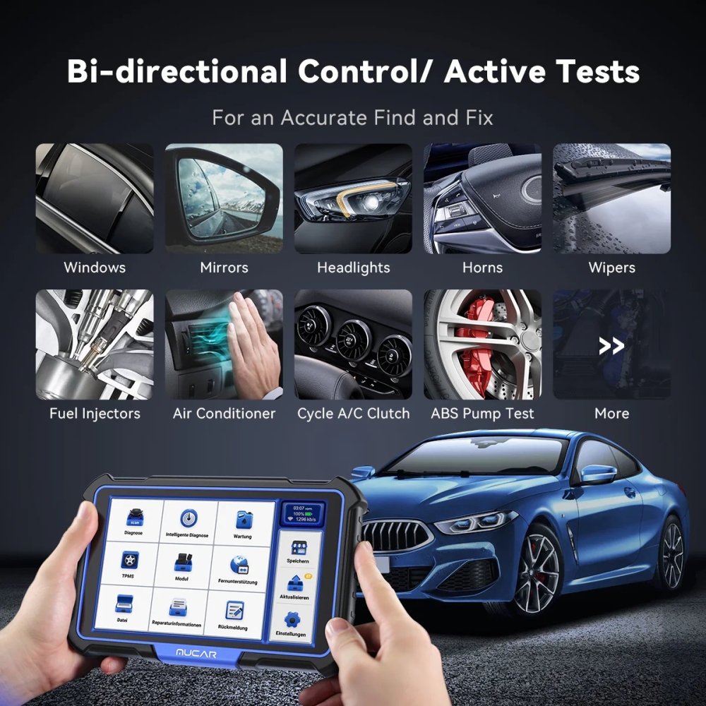 MUCAR VO8 Profession Auto OBD2 Scanner Full System 34 Reset ECU Coding Action Test Car Diagnostic Tools