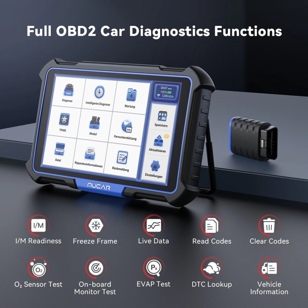 MUCAR VO8 Profession Auto OBD2 Scanner Full System 34 Reset ECU Coding Action Test Car Diagnostic Tools