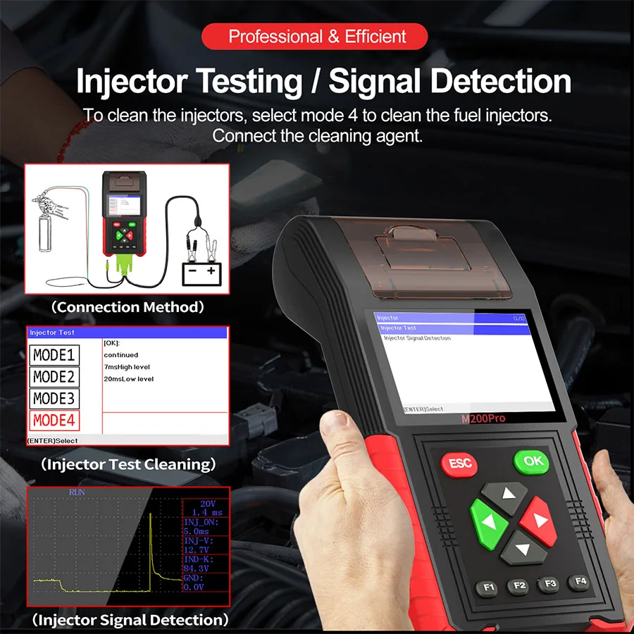 JDiag M200 Pro Diagnostic Scanner with Honda ECU Remap Scanner Battery Tester ABS System Fault Codes For Universal Motorcycle