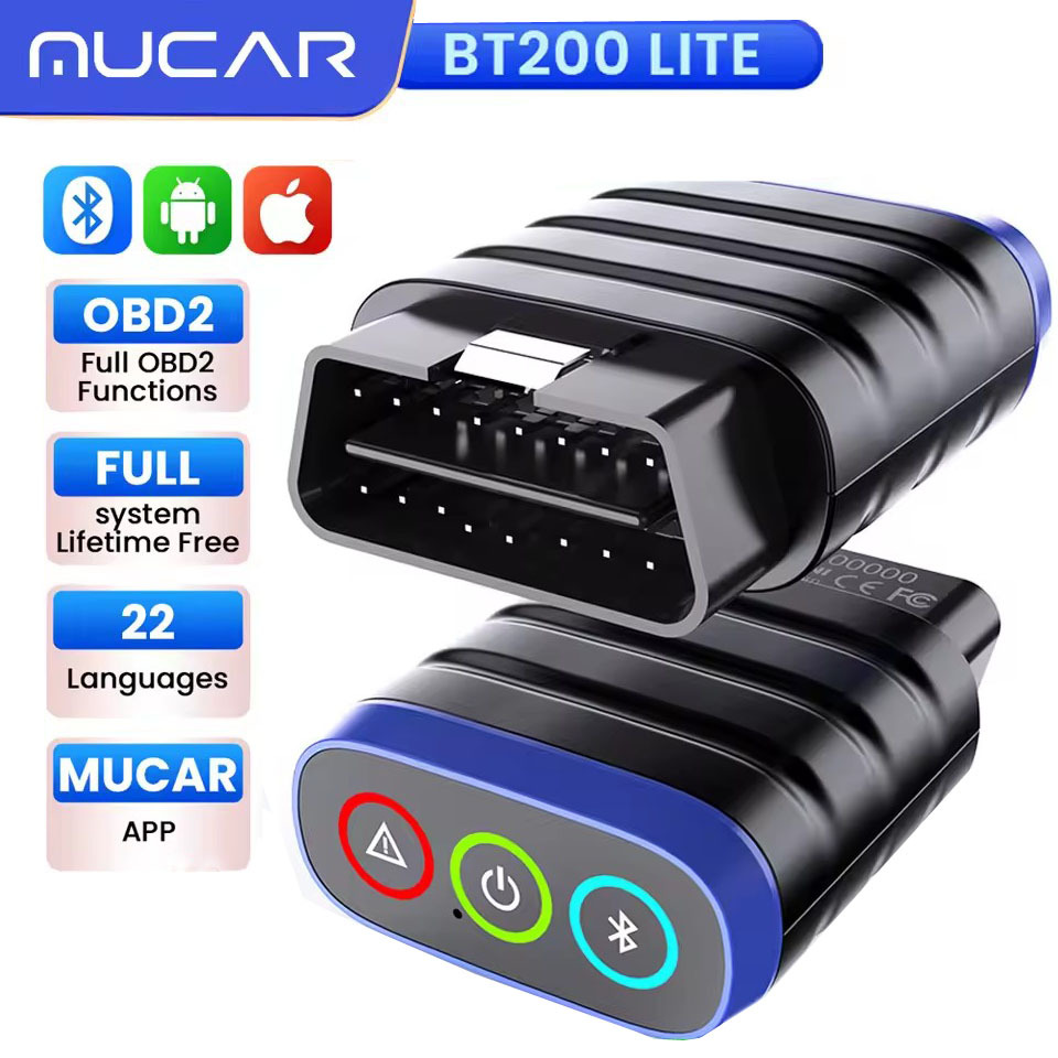 MUCAR BT200 Lite OBD2 Scanner, All System Diagnostic Tool for iOS Android, Check Engine Auto Code Reader for 30 Car Brands