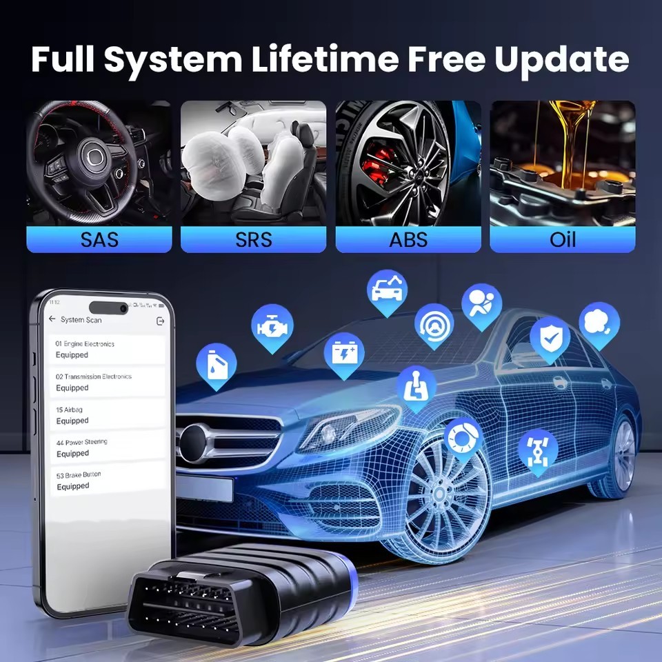 MUCAR BT200 Lite OBD2 Scanner, All System Diagnostic Tool for iOS Android, Check Engine Auto Code Reader for 30 Car Brands