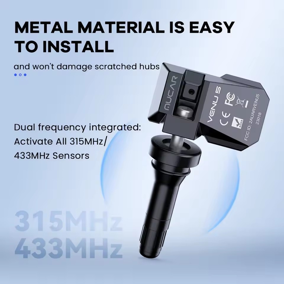 4pcs/set MUCAR VENU 5 TPMS Sensor Car Tire Pressure Monitor Tester 315MHz&433MHz Tire Repair Tool Learning/ Activate/Programming