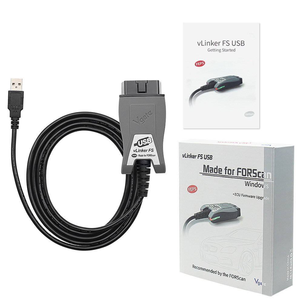 Vgate Vlinker FS ELM327 USB OBD2 Car Diagnostic Tool for Ford FORScan OBD2 Automotive Scanner MS/HS CAN for Mazda PK OBDLink EX