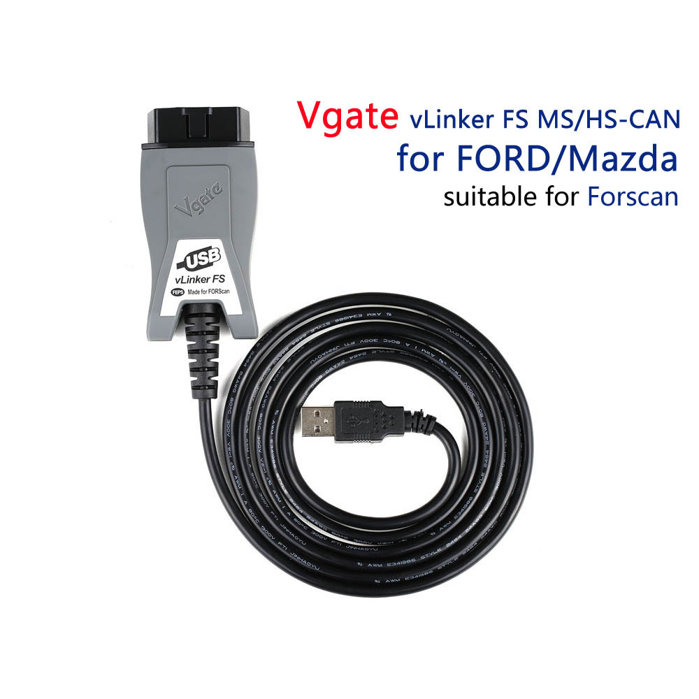 Vgate Vlinker FS ELM327 USB OBD2 Car Diagnostic Tool for Ford FORScan OBD2 Automotive Scanner MS/HS CAN for Mazda PK OBDLink EX