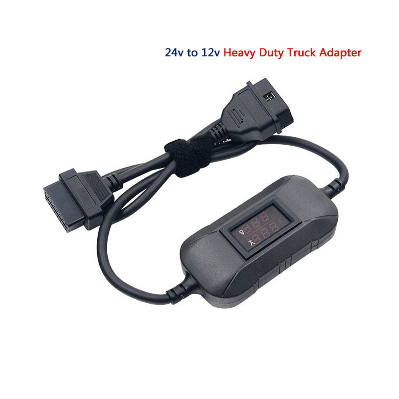 24V to 12V Converter Heavy Duty Truck Diesel Adapter Cable Work for X431 easydiag/ Golo/ IDIAG/ ThinkCar/ ICarScan/ Diagun/ DBScar II