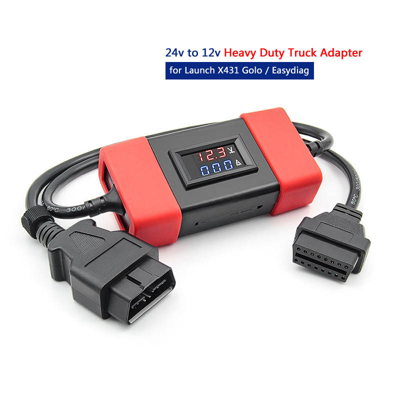 24V to 12V Converter Heavy Duty Truck Diesel Adapter Cable Work for X431 easydiag/ Golo/ IDIAG/ ThinkCar/ ICarScan/ Diagun/ DBScar II