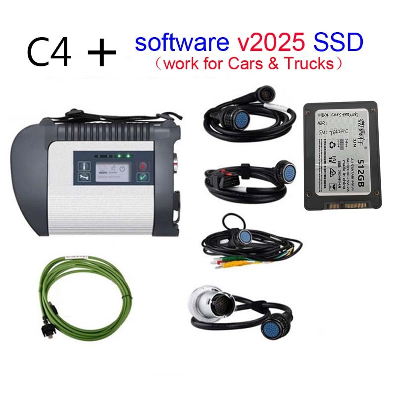 MB STAR C4 WiFi DOIP MB SD Connect Compact C4 Diagnosis Scanner Tool For Mercedes Benz Cars/Trucks 2 in 1 SSD v2025.3