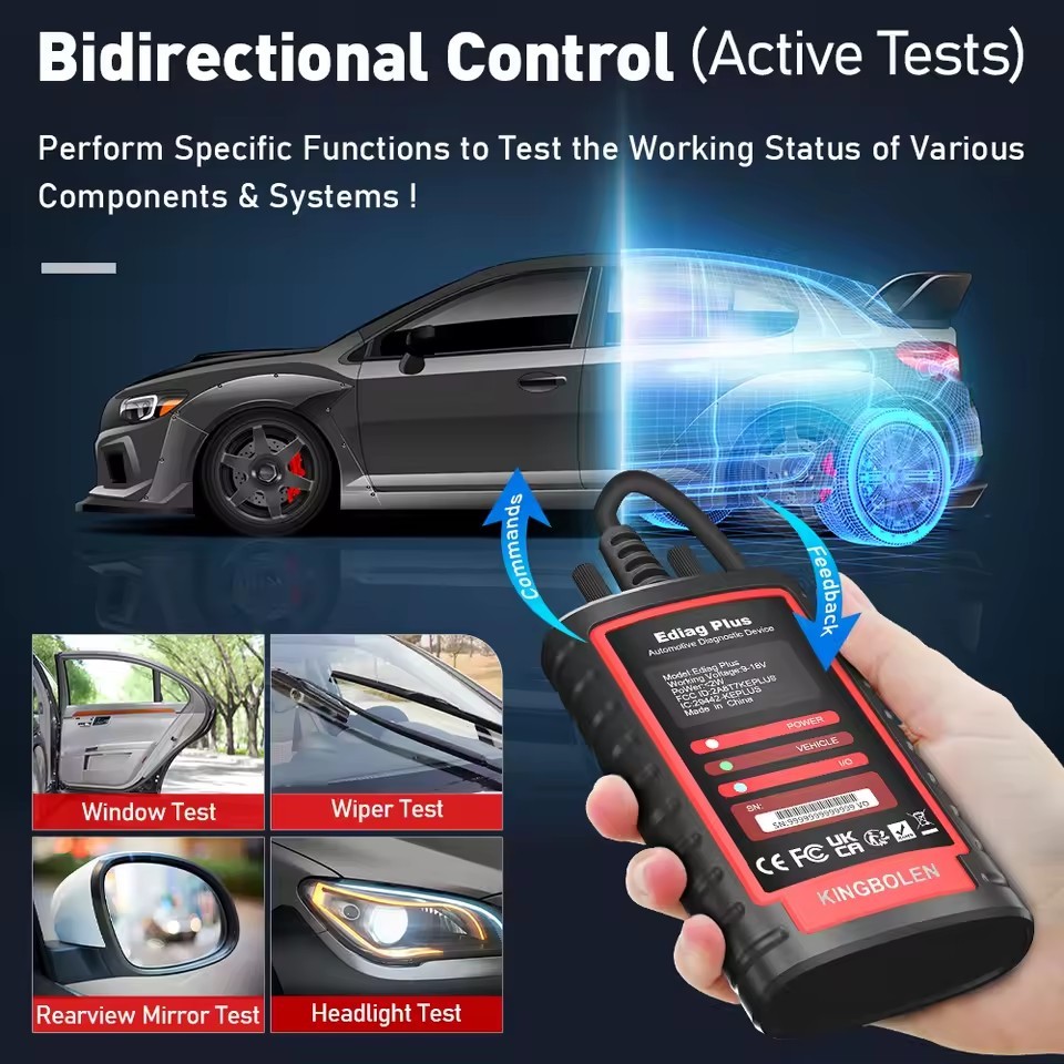 KINGBOLEN EDIAG Plus All System OBD2 Diagnostic Scanner, Intelligent Scan Tool with with CAN-FD Protocol,15+ Reset,ECU Coding PK Thinkdiag2