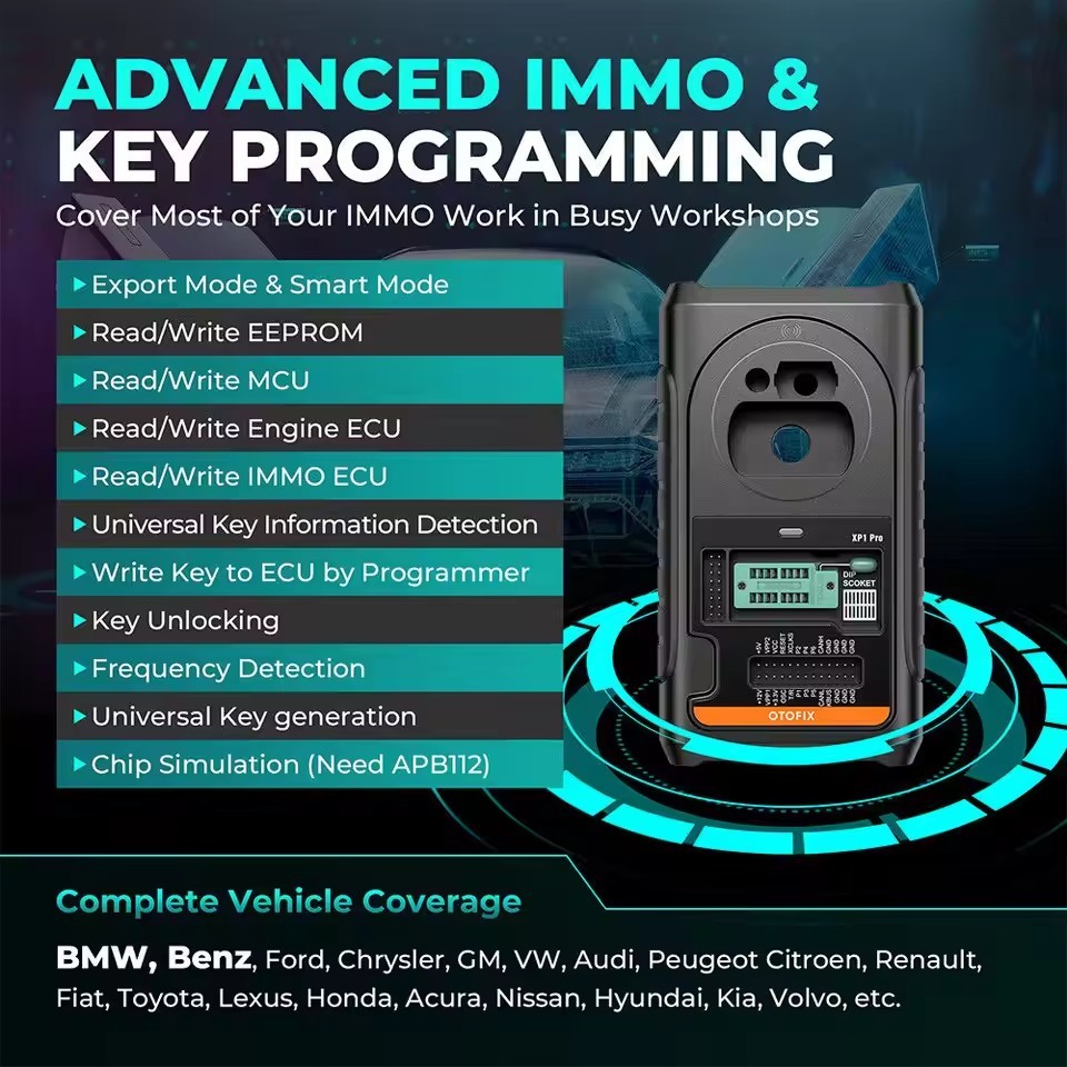 OTOFIX IM2 Advanced IMMO Key Programmer and Diagnostic Tool with XP1 PRO & V1 Flash Key FOB Programming Device