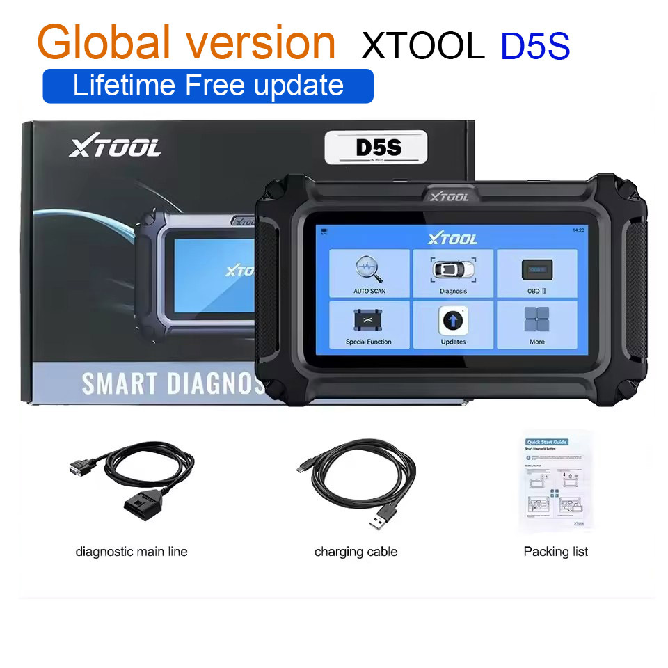 XTOOL D5S Car Diagnostic Tools 5 System Auto OBD2 Scanner 16+ Reset Lifetime Free Update ECU Reset ABS EPB SRS Engine AT Scanner