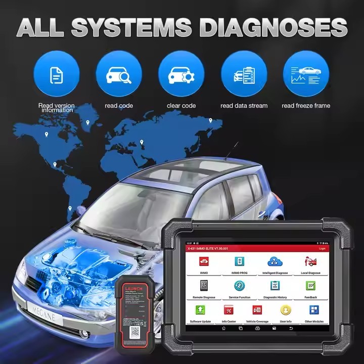 LAUNCH X431 IMMO ELITE Bidirectional Tool with X-PROG3 Key Programmer, Full Systems, 39+reset,V.A.G Guided