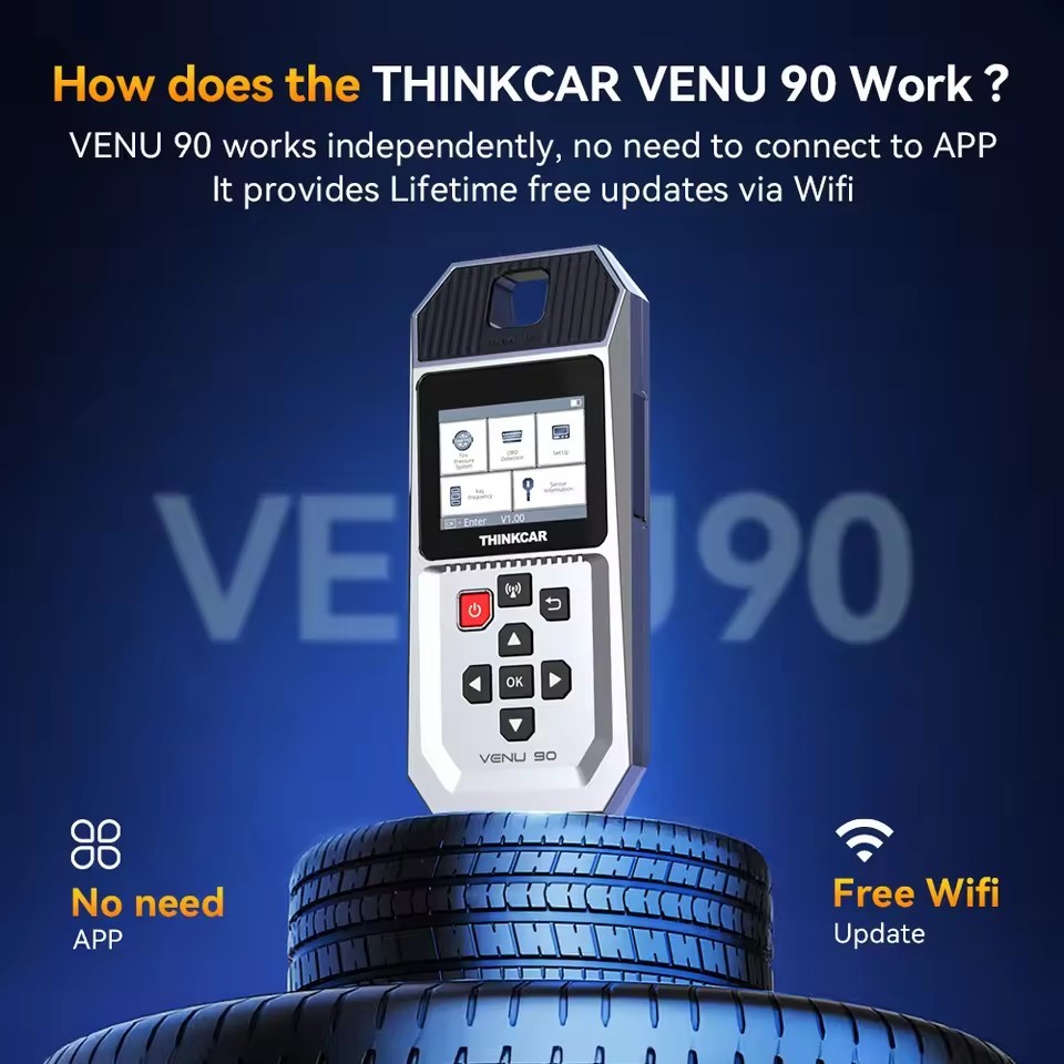 THINKCAR VENU 90 TPMS Tire Pressure Tool Relearn Activate Sensors Programming for 315MHz/433MHz Car OBD2 Code Reader Diagnostic