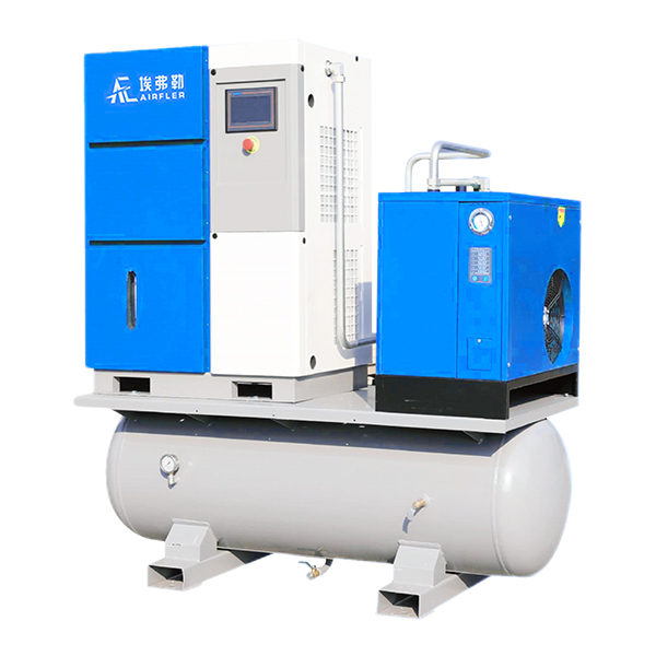 Integrated PM VSD/VFD Roatry Screw Air Compressor with Tank and Air Dyer