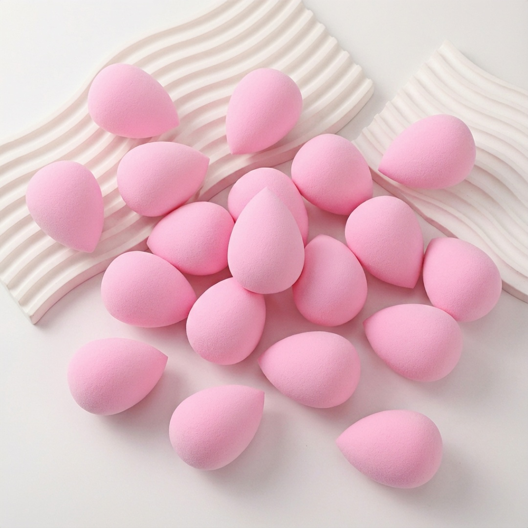 PINK MAKEUP SPONGE 50PCS/100PCS - SOFT AND SKIN-FRIENDLY, PERFECT FOR FLAWLESS BASE MAKEUP, QUICK APPLICATION, PORTABLE AND DURABLE, ULTRA-SOFT, BOUNCY, AND SMOOTH